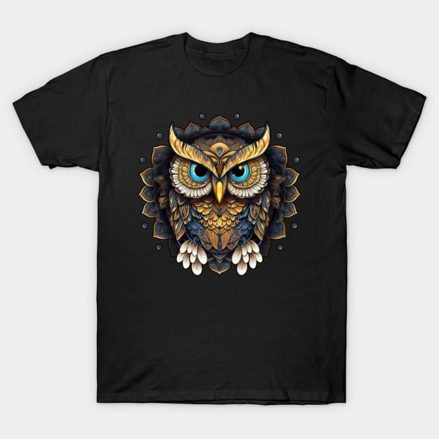 Cute Gold Owl T-Shirt by MARK ASHKENAZI